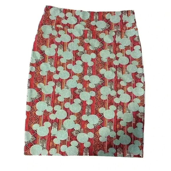 Disney LuLaRoe Mickey Mouse Aztec Pencil‎ Skirt Vibrant Colorful Pattern B56 - Picture 1 of 6